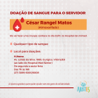 Doação de sangue para o servidor César Rangel Matos