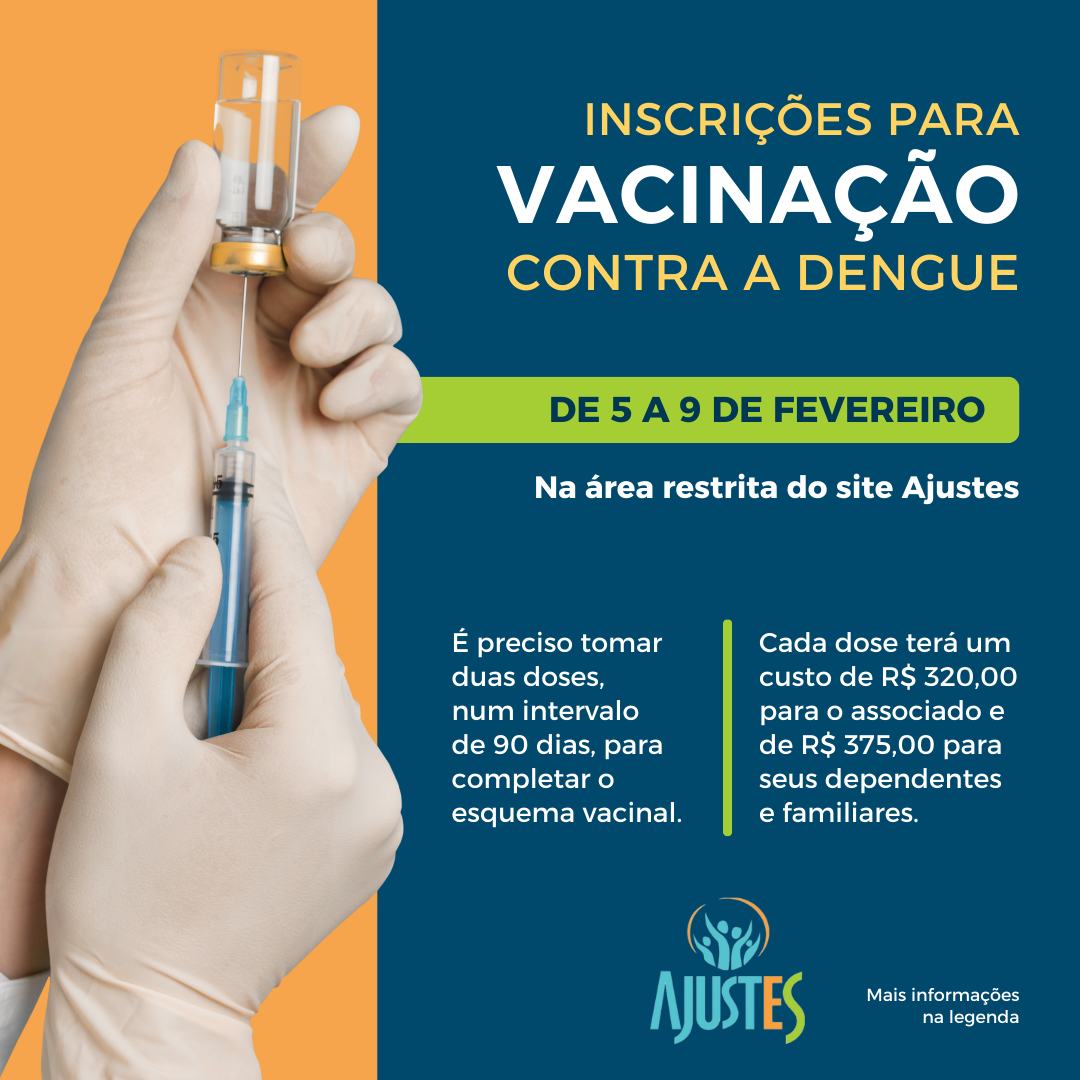 Inscrições abertas para vacinação contra a dengue Ajustes