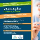 Segunda chamada para a vacinação contra a gripe: inscrições nos dias 1º e 2 de abril