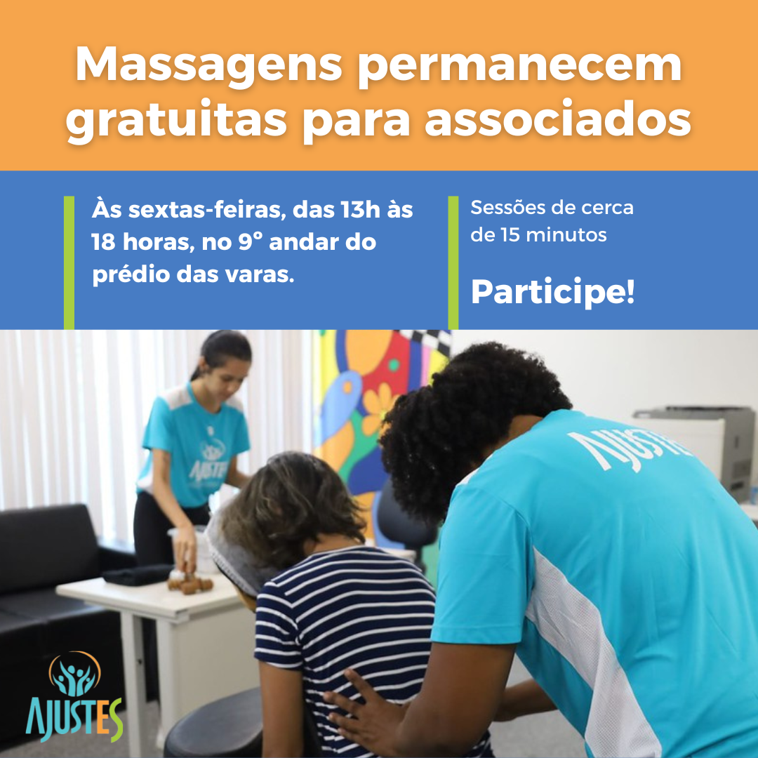 Massagens permanecem gratuitas para associados