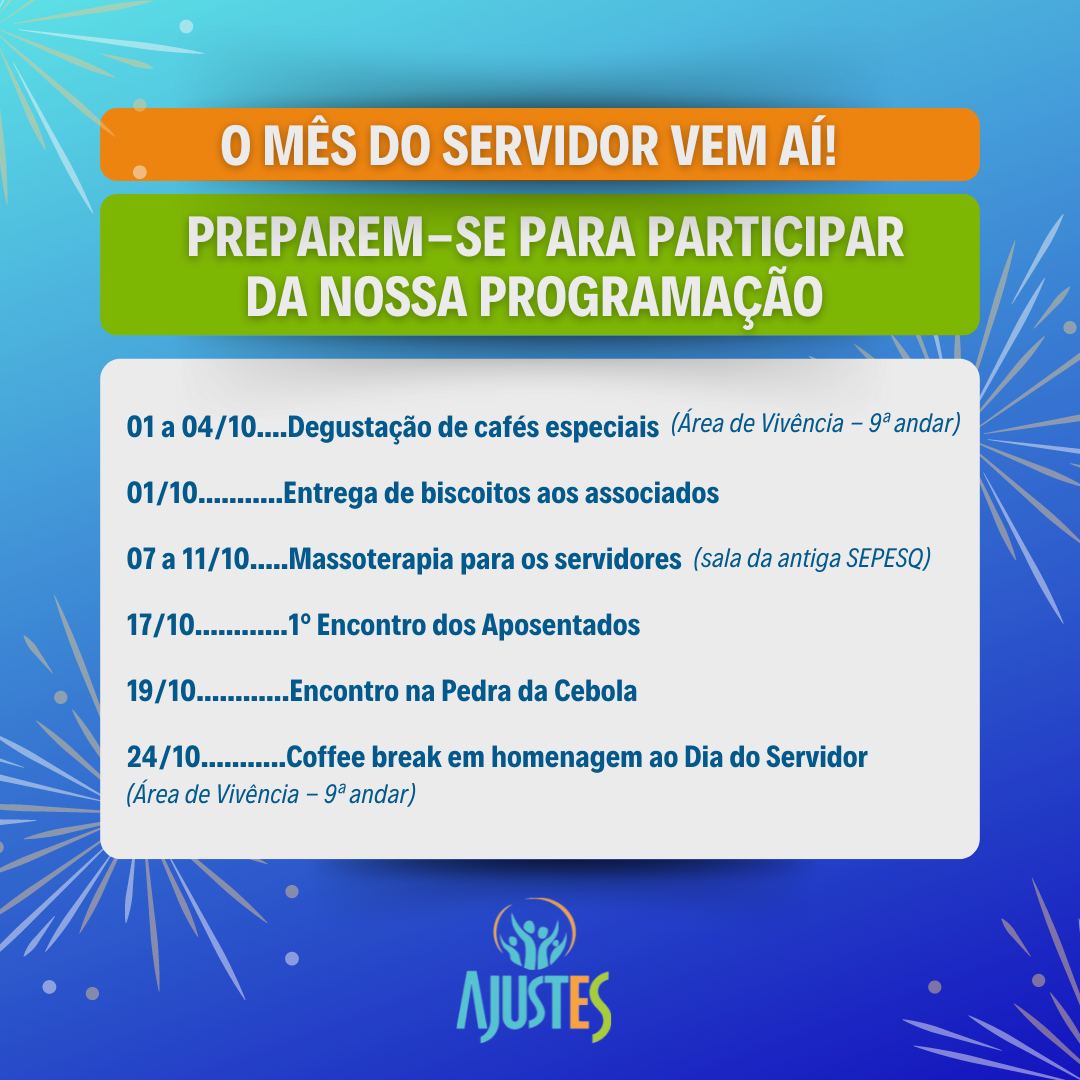 Programação do mês do servidor Ajustes